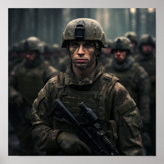 Poster élégant ARMY 16 - Montrez votre soutien pou (Devant)
