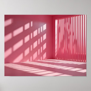 Poster Élégant Arrière - plan rose avec lumière et ombre