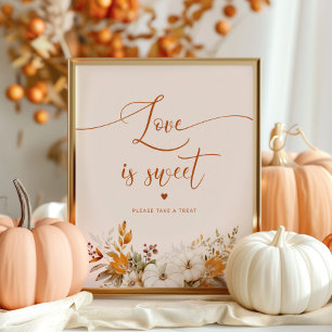 Poster Élégant automne L'amour est doux prendre un plaisi