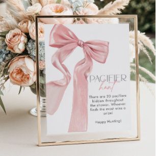 Poster Elégant Baby shower de cabot rose Pacifique chasse
