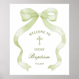 Poster Élégant Baptême de la Bow verte
