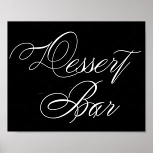 Poster Élégant bar-dessert Script blanc   Signal horizont
