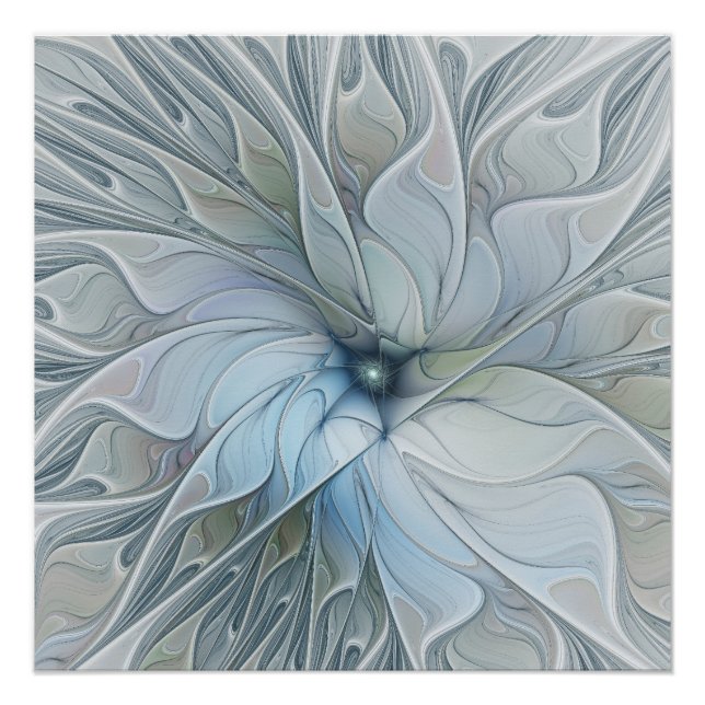 Poster Elegant Beauty Modern Abstract Fractal Art Flower (Devant)