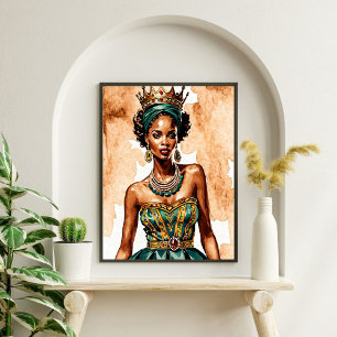 Poster Elégant Black Queen Wall Art - Pourcentage habilit