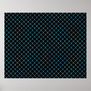 Poster Élégant bleu Turquoise de clôture chaine Motif
