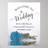Elégant bleu turquoise Rose chic Mariage Accueil