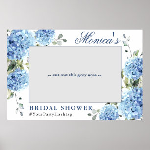 Poster Elégant Blue Hydrangea Fête des mariées photo Prop