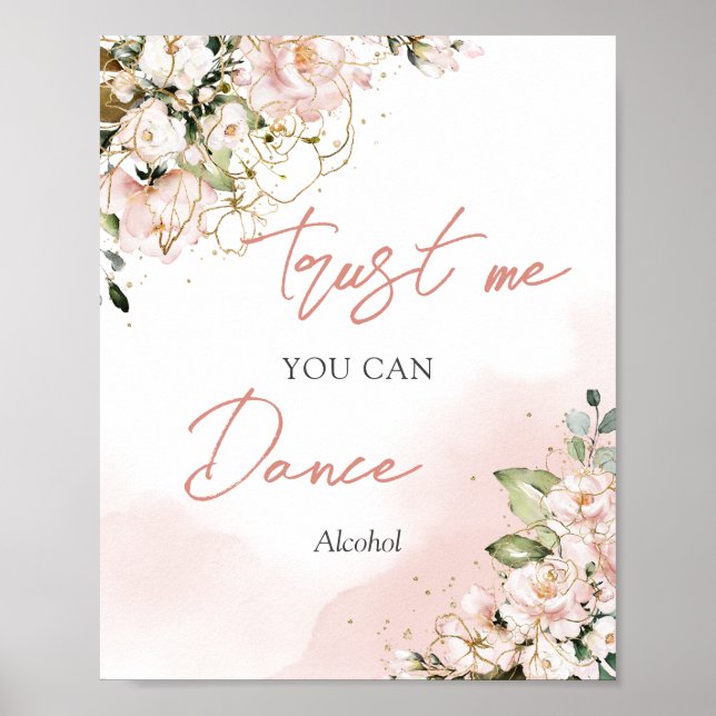 Poster Elégant blush floral or croyez-moi vous pouvez dan (Devant)