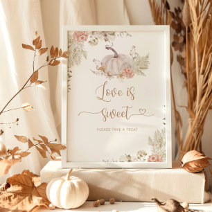Poster Élégant boho automne L'amour est doux, prenez une