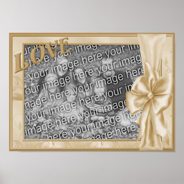Poster Elegant Bow Love Frame Mariage Photo (Devant)