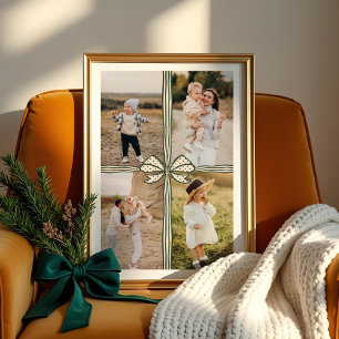 Poster Elegant Bow & Ribbon Present Family Photo Collage