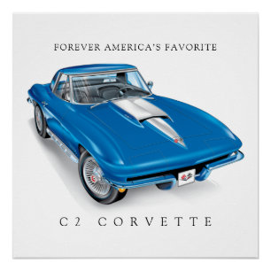 POSTER ÉLÉGANT C-2 VETTE ILLUSTRATION