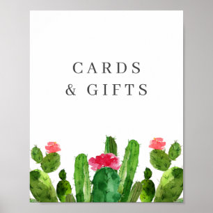 Poster Élégant Cactus Garden Table de mariage Signal