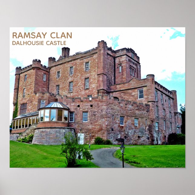 Poster Elégant château de Dalhousie du Clan Ramsay écossa (Devant)