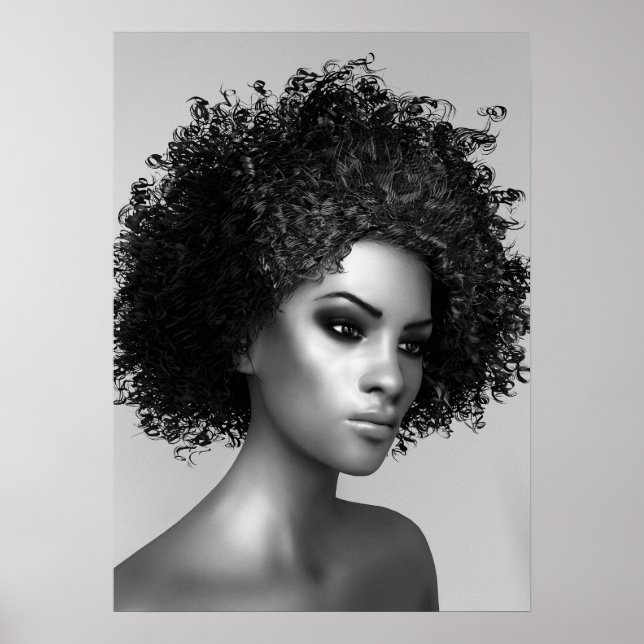 Poster Elégant cheveux afro (Devant)