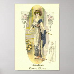 Poster Élégant Chic Edwardian Plaque de mode française