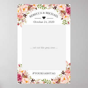 Poster Élégant Chic Rose Pâle Floral Mariage Accessoire d