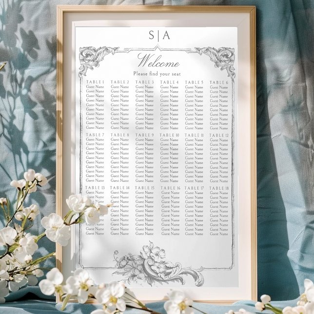 Poster Élégant classique Rococo Floral (Créateur téléchargé)