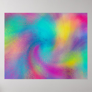 Poster Elégant coloré Abstrait Artwork de Parties scintil