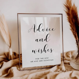 Poster Elégant Conseils et voeux mariage signe