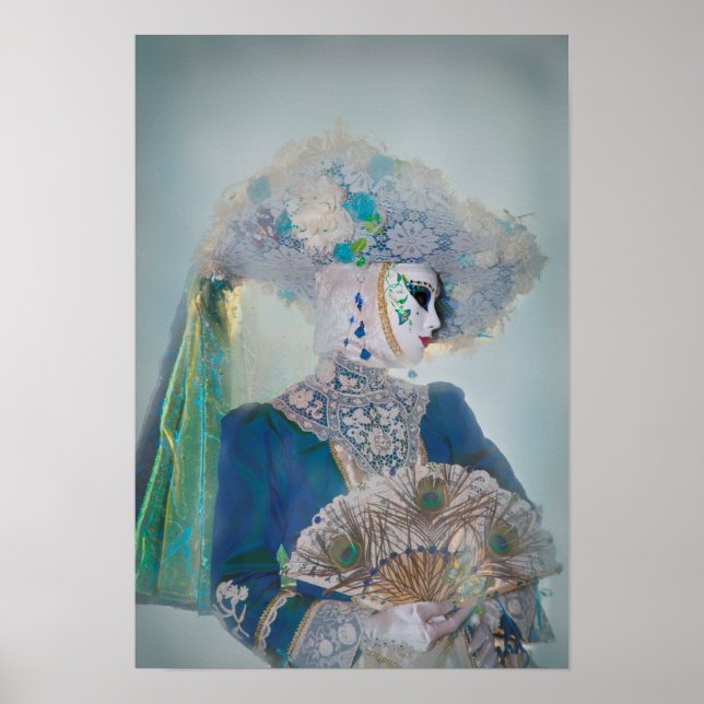 Poster Élégant costume de Carnaval, Venise (Devant)