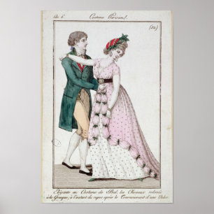 Poster Élégant couple dansant la valse