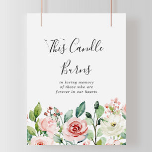 Poster Élégant Dainty Floral Cette bougie Brûle Panneau