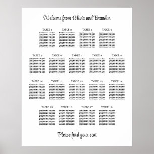 Poster élégant de 18 Mariage de table