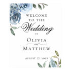 Elégant Dusty Blue Botanical Mariage Bienvenue