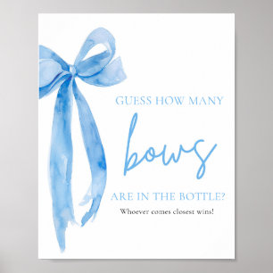 Poster Elegant Dusty Blue Bow Devine Combien De Bows Jeu