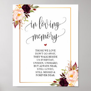 Poster Élégant en mémoire d'amour Symbole funéraire