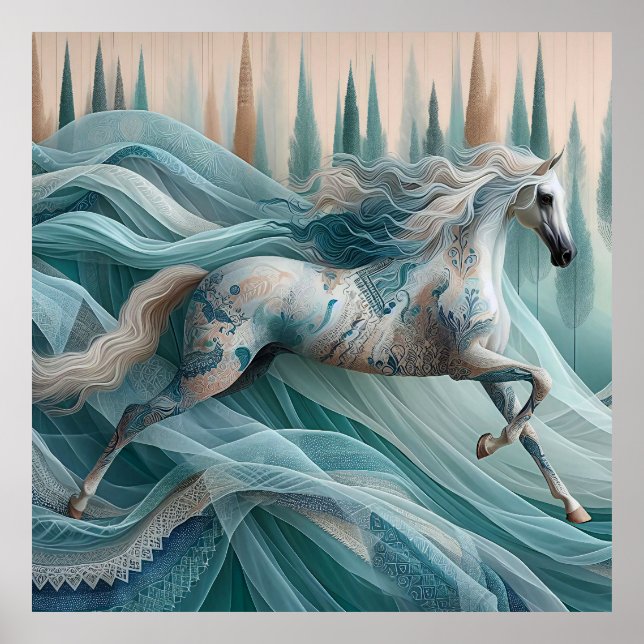 Poster Elegant Equine, Horse, Poster, Wall Art (Devant)