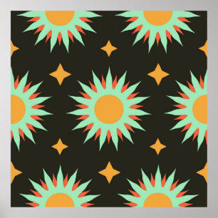 Poster Elégant ésotérique forme sans soudure art motif. a