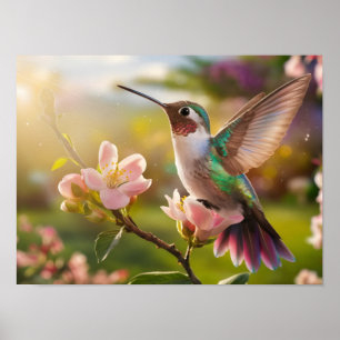 Poster Elégant Esprit animal : Hummingbird in Flight