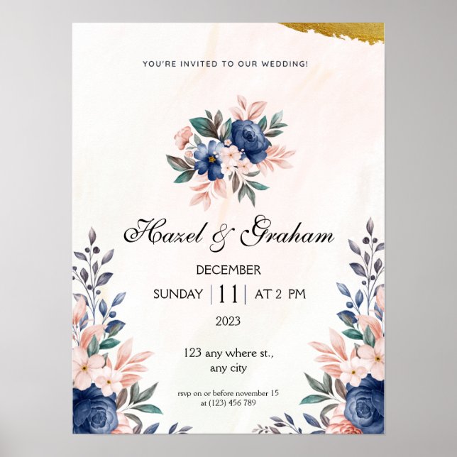 Poster élégant et tendance Mariage classique (Devant)