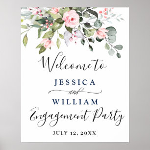 Poster Elégant Eucalyptus Blush Rose