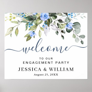 Poster Élégant Eucalyptus ENGAGEMENT PARTI Bienvenue