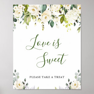 Poster Élégant Eucalyptus Love is Sweet Mariage Sign