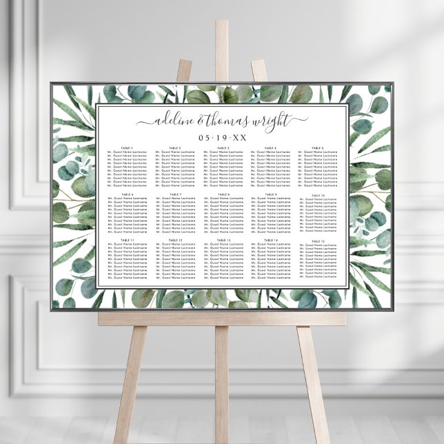 Poster Elégant Eucalyptus Mariage (Créateur téléchargé)