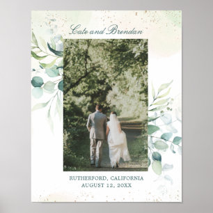 Poster Elégant Eucalyptus Mariage Photo