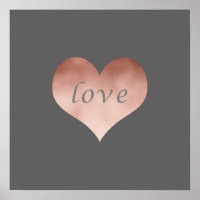 élégant faux rose or amour texte coeur