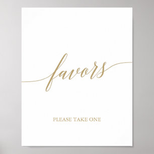 Poster Elégant Flat Gold Calligraphie Favorisent