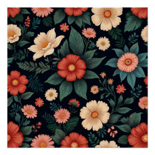 Poster Élégant floral