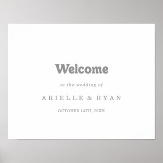 Poster Elegant Formal Minimal Wedding Welcome Sign
