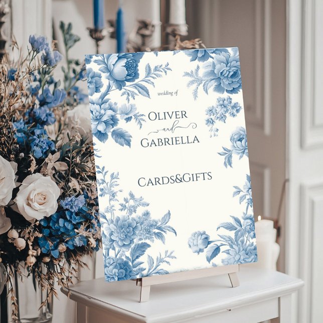 Poster Élégant French toile Floral Mariages Cartes & Cade (Créateur téléchargé)