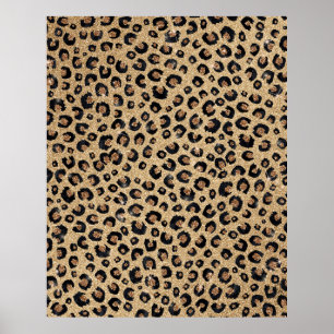 Poster Elegant Gold Glitter Black Leopard