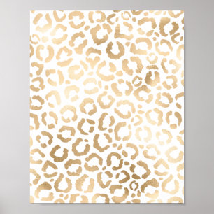 Poster Elegant Gold White Leopard Cheetah Animal Print