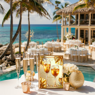 Poster Élégant Hot Tropic Gold Signature Boissons