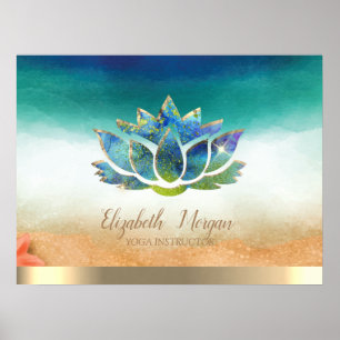 Poster Élégant instructeur de yoga Blue Lotus