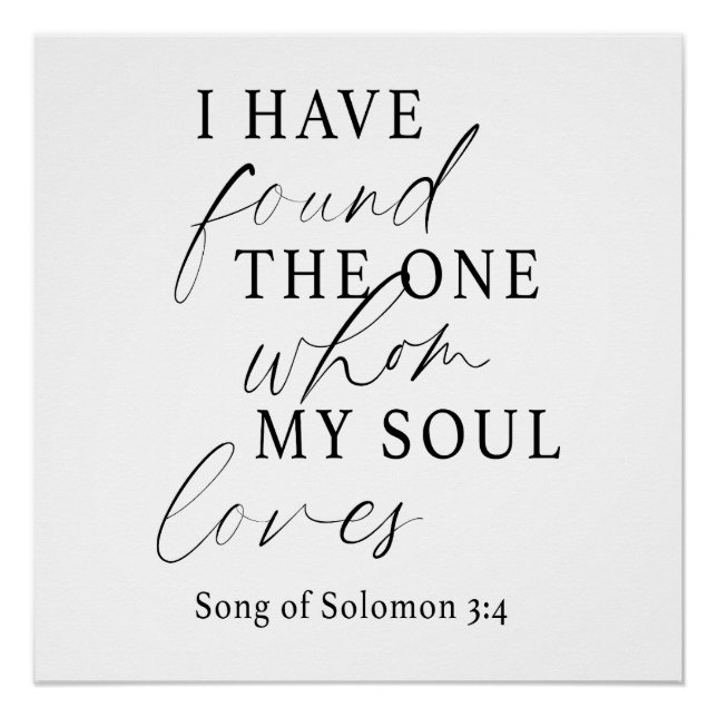 Poster Élégant J'Ai Trouvé Le Mariage One Quote (Devant)